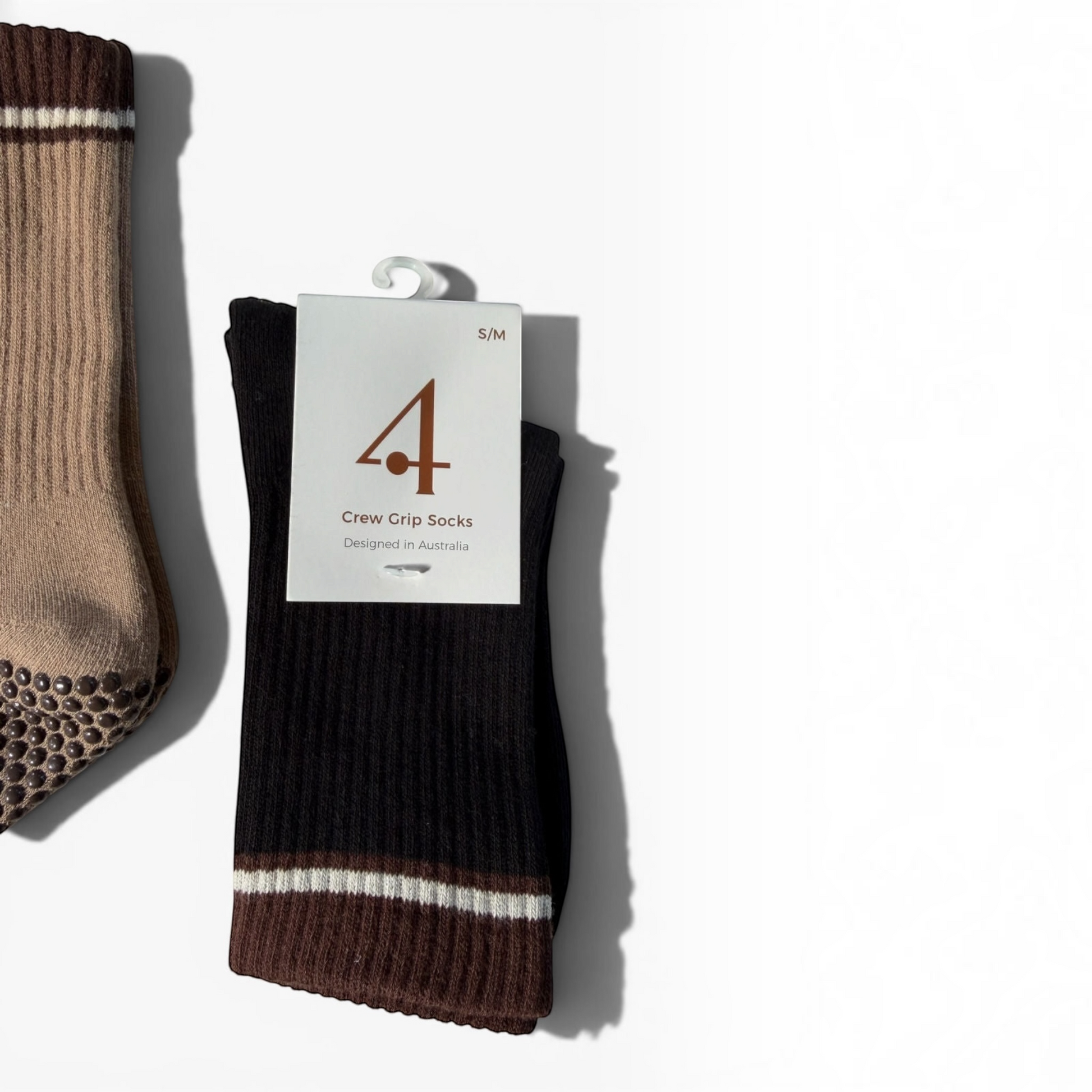 4Grip Core grip socks in Black, front