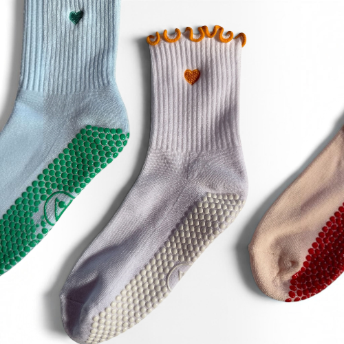 Crew Grip Socks - Heartline Butter Frill