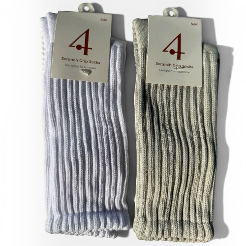 Scrunch Grip Socks - Grey