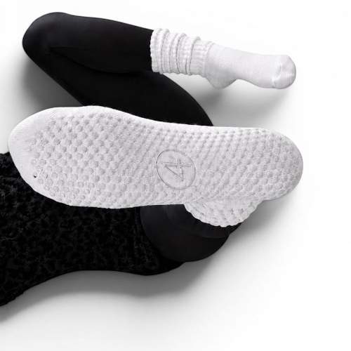 Scrunch Grip Socks - White