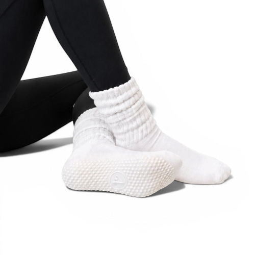 Scrunch Grip Socks - White