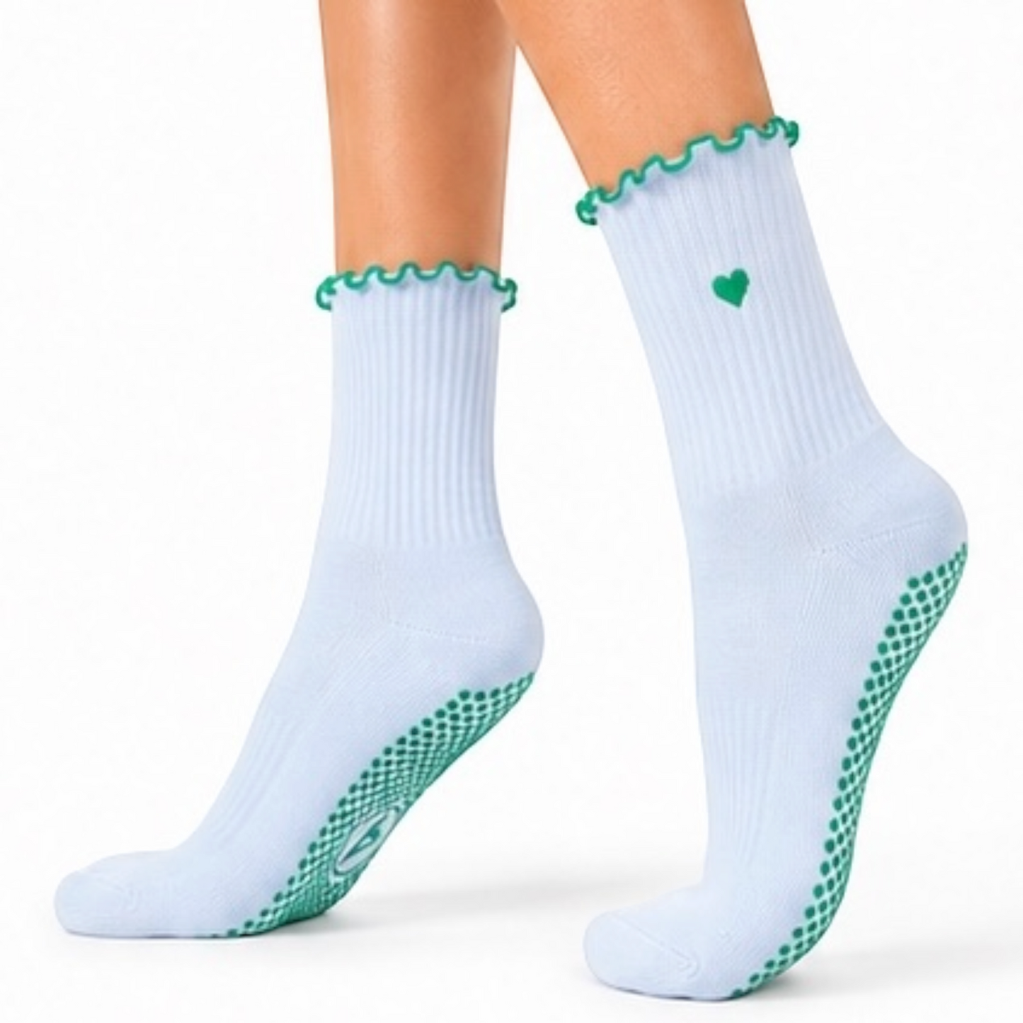 Crew Grip Socks - Heartline Blues Frill