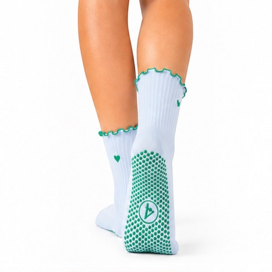 Crew Grip Socks - Heartline Blues Frill