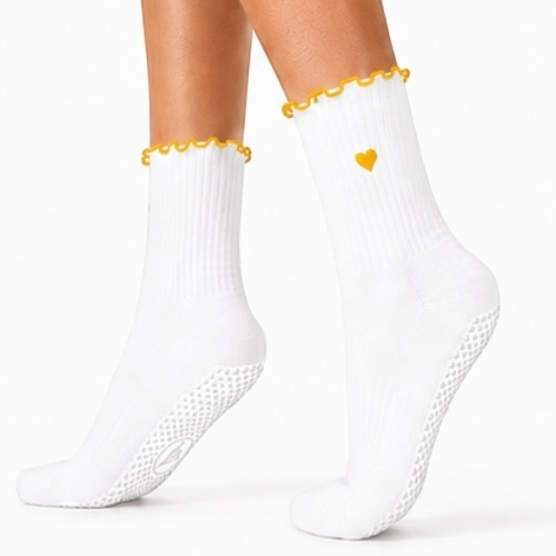 Crew Grip Socks - Heartline Butter Frill